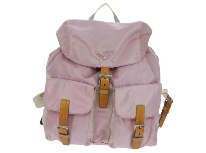 PRADA Backpack Nylon Pink Silver Auth 161509 Silvery - view 13