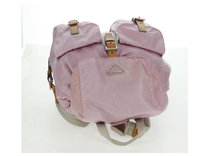 PRADA Backpack Nylon Pink Silver Auth 161509 Silvery - view 6