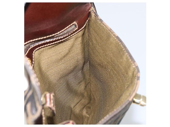 Borsa a mano in tela Zucca FENDI nera e marrone Auth 159734 Nero - vista 20
