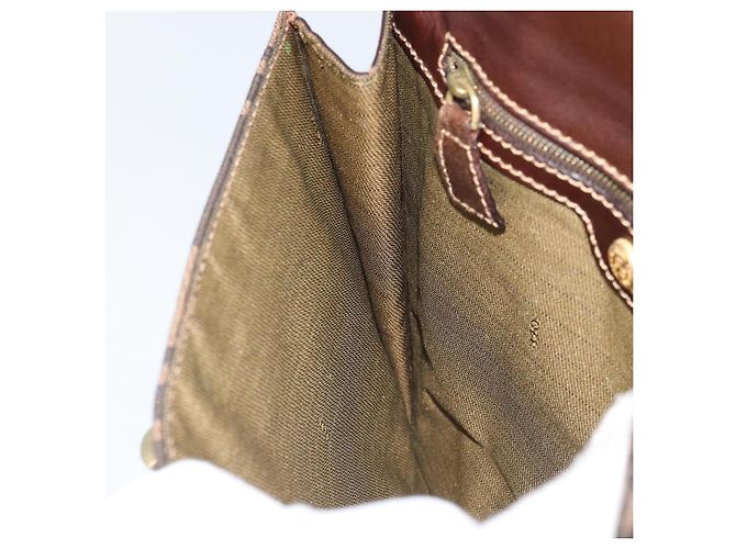 Borsa a mano in tela Zucca FENDI nera e marrone Auth 159734 Nero - vista 21