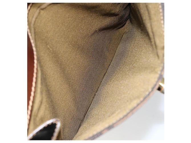 Borsa a mano in tela Zucca FENDI nera e marrone Auth 159734 Nero - vista 24