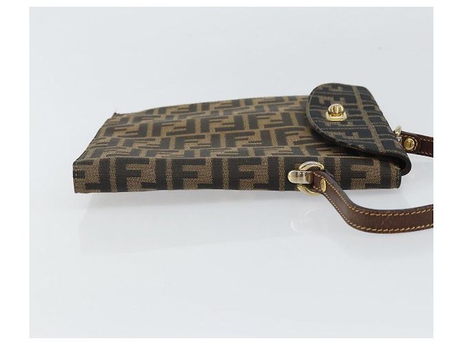 Borsa a mano in tela Zucca FENDI nera e marrone Auth 159734 Nero - vista 3