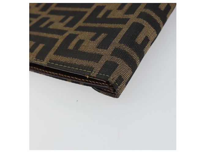 Borsa a mano in tela Zucca FENDI nera e marrone Auth 159734 Nero - vista 8
