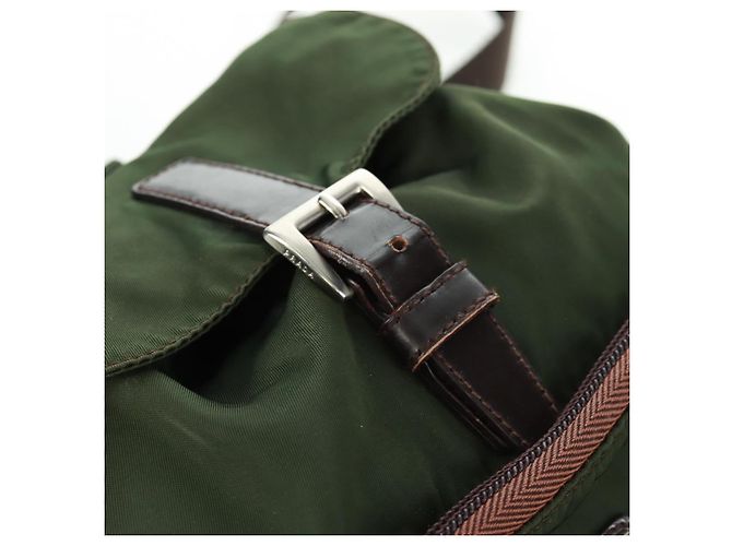 PRADA Rucksack aus Nylon grün silber authentisch 161420 - Ansicht 10