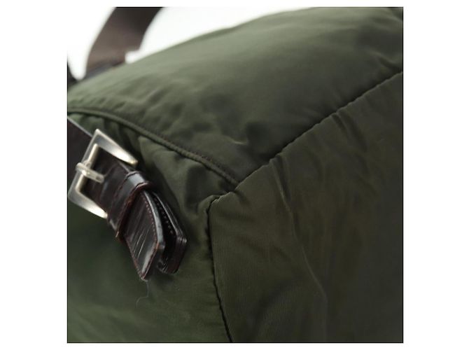 PRADA Rucksack aus Nylon grün silber authentisch 161420 - Ansicht 17