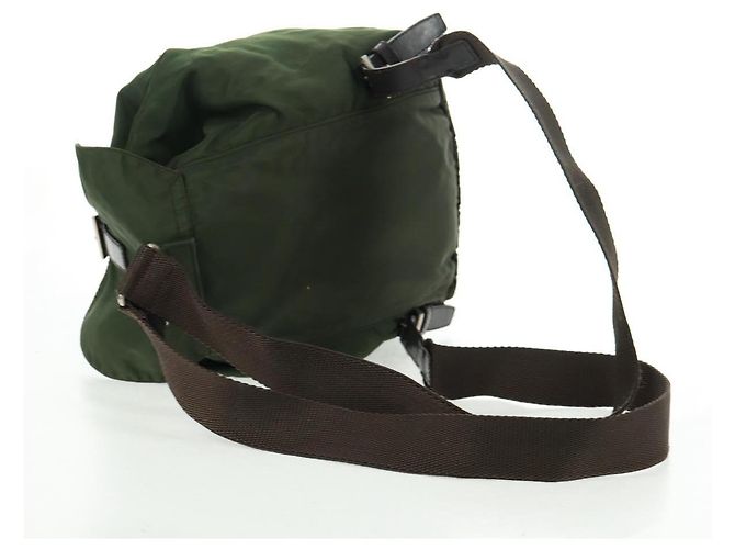 PRADA Rucksack aus Nylon grün silber authentisch 161420 - Ansicht 7