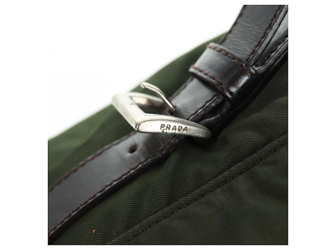 PRADA Rucksack aus Nylon grün silber authentisch 161420 - Ansicht 8