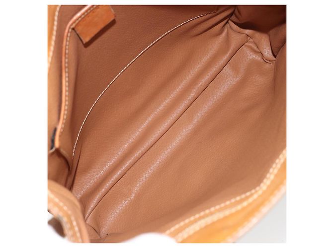 Céline Borsa a mano in tela Macadam CELINE PVC Beige Oro Auth 161381 D'oro - vista 11
