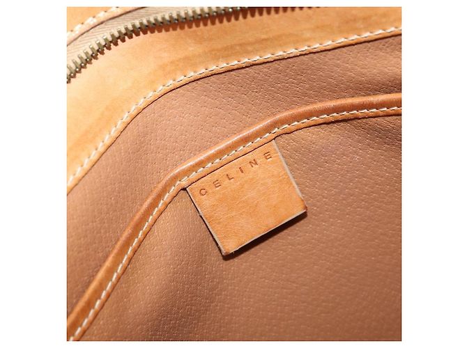 Céline Borsa a mano in tela Macadam CELINE PVC Beige Oro Auth 161381 D'oro - vista 18