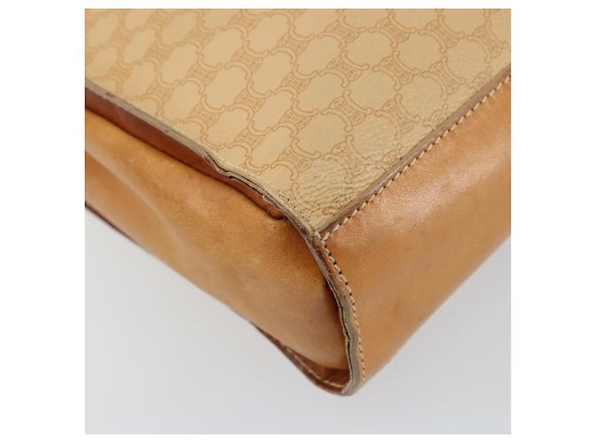Céline Borsa a mano in tela Macadam CELINE PVC Beige Oro Auth 161381 D'oro - vista 8