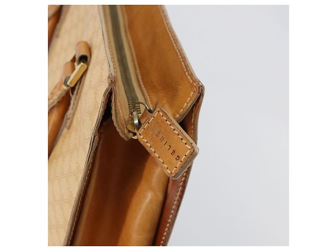 Céline Borsa a mano in tela Macadam CELINE PVC Beige Oro Auth 161381 D'oro - vista 9