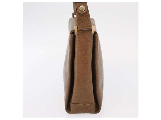 Gucci Bolsa de Ombro de Couro Marrom Dourado Auth 161660 - vista 4