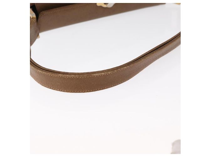 Gucci Bolsa de Ombro de Couro Marrom Dourado Auth 161660 - vista 7