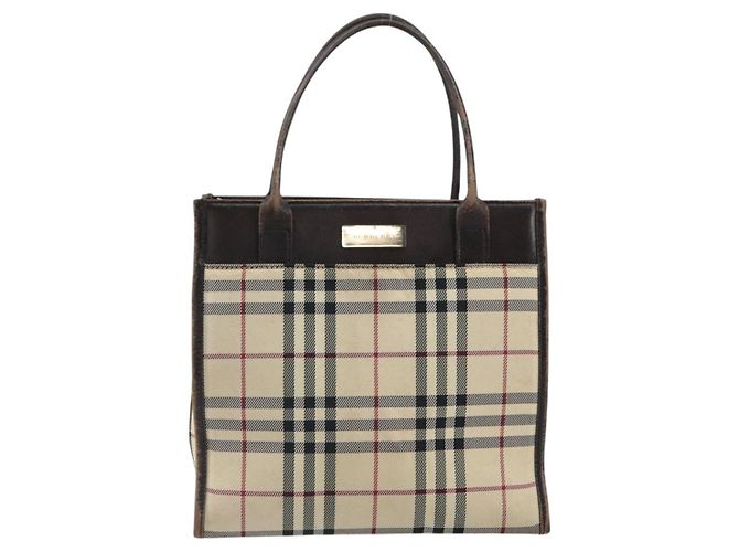 Burberry Nova Check Handtasche aus Canvas Blau Silber Authentisch 161282 - Ansicht 13