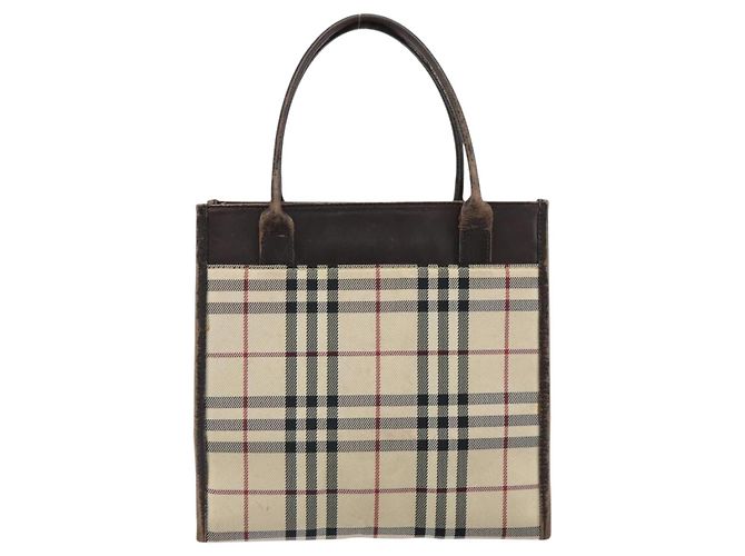 Burberry Nova Check Handtasche aus Canvas Blau Silber Authentisch 161282 - Ansicht 2