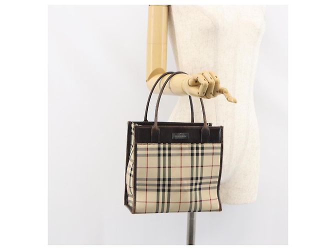 Burberry Nova Check Handtasche aus Canvas Blau Silber Authentisch 161282 - Ansicht 22