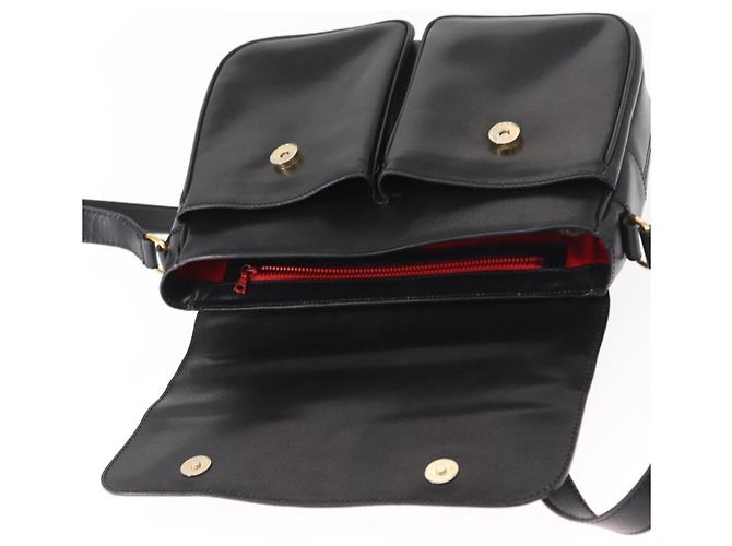 Céline Borsa a Spalla CELINE Circle in Pelle Nera e Oro Auth 161504 Nero D'oro - vista 19