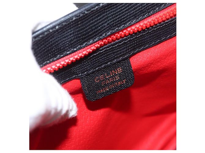 Céline Borsa a Spalla CELINE Circle in Pelle Nera e Oro Auth 161504 Nero D'oro - vista 20