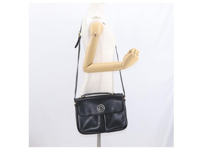 Céline Borsa a Spalla CELINE Circle in Pelle Nera e Oro Auth 161504 Nero D'oro - vista 26