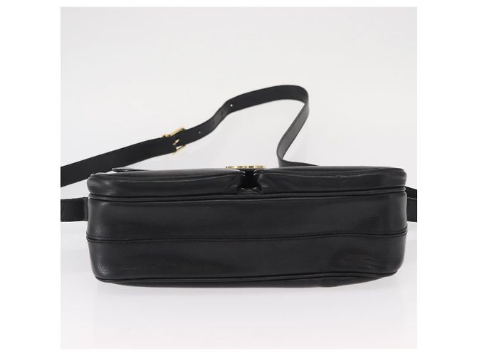 Céline Borsa a Spalla CELINE Circle in Pelle Nera e Oro Auth 161504 Nero D'oro - vista 5