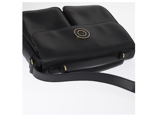Céline Borsa a Spalla CELINE Circle in Pelle Nera e Oro Auth 161504 Nero D'oro - vista 6