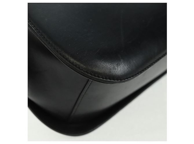 Borsa a Spalla Gancini in Pelle Nera e Oro Salvatore Ferragamo Auth 160020 Nero D'oro - vista 15