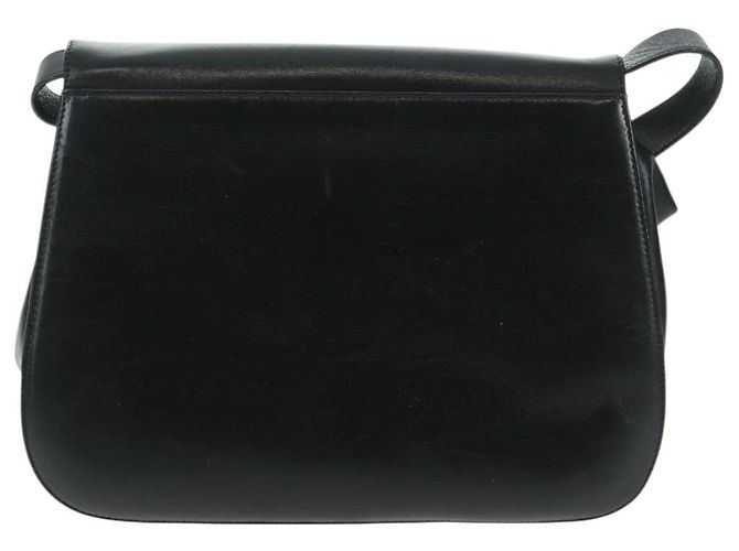 Borsa a Spalla Gancini in Pelle Nera e Oro Salvatore Ferragamo Auth 160020 Nero D'oro - vista 2