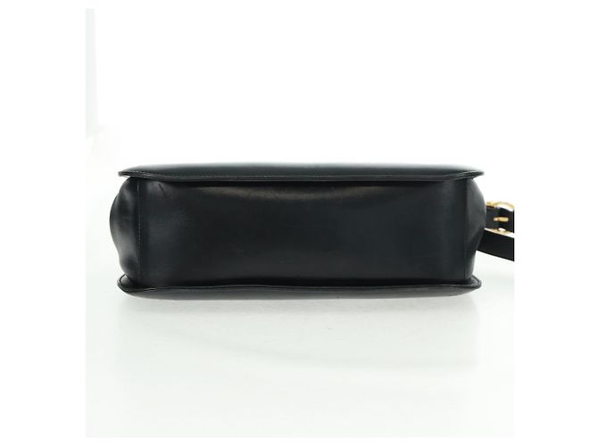Borsa a Spalla Gancini in Pelle Nera e Oro Salvatore Ferragamo Auth 160020 Nero D'oro - vista 5
