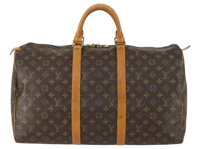 LOUIS VUITTON Borsa Boston Monogram Keepall 50 M41426 Auth LV am10370 Monogramma - vista 13