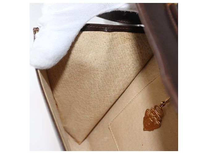 Borsa a Spalla in Pelle Marrone Scuro Gucci Oro 406 004 2008 Auth 161069 D'oro - vista 20