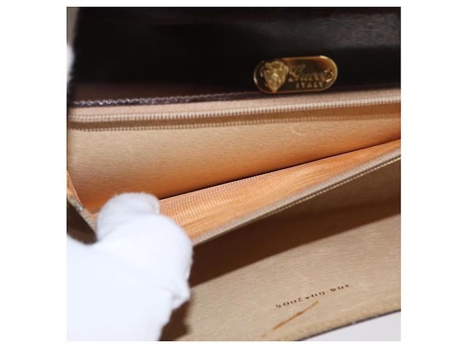 Borsa a Spalla in Pelle Marrone Scuro Gucci Oro 406 004 2008 Auth 161069 D'oro - vista 22