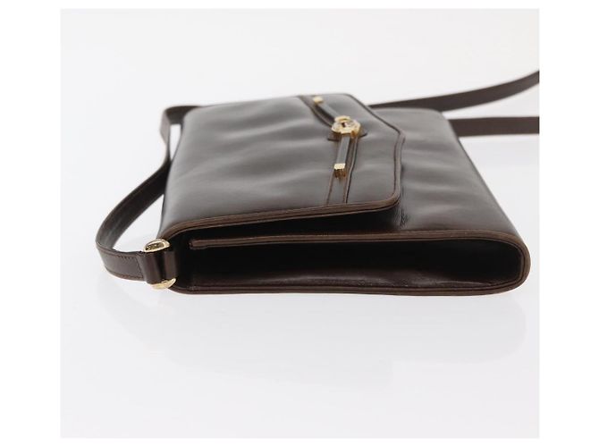 Borsa a Spalla in Pelle Marrone Scuro Gucci Oro 406 004 2008 Auth 161069 D'oro - vista 4