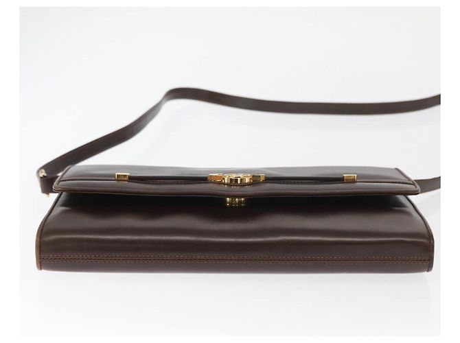 Borsa a Spalla in Pelle Marrone Scuro Gucci Oro 406 004 2008 Auth 161069 D'oro - vista 5