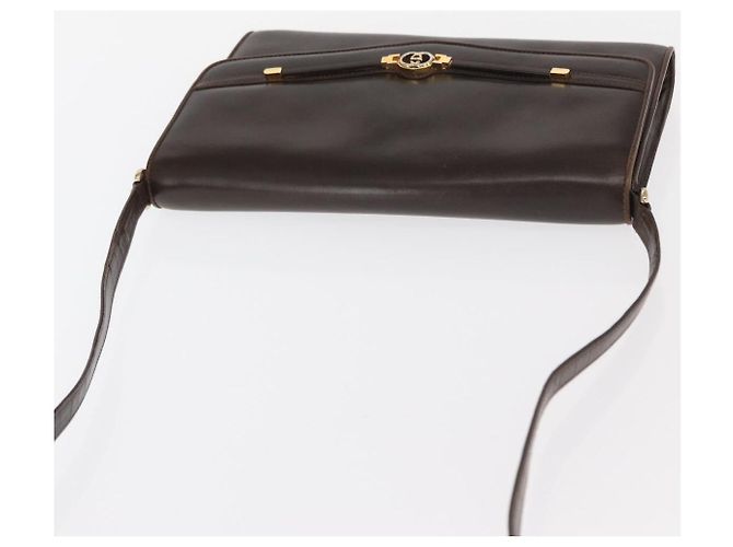 Borsa a Spalla in Pelle Marrone Scuro Gucci Oro 406 004 2008 Auth 161069 D'oro - vista 6