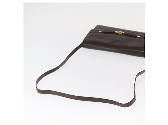 Borsa a Spalla in Pelle Marrone Scuro Gucci Oro 406 004 2008 Auth 161069 D'oro - vista 7