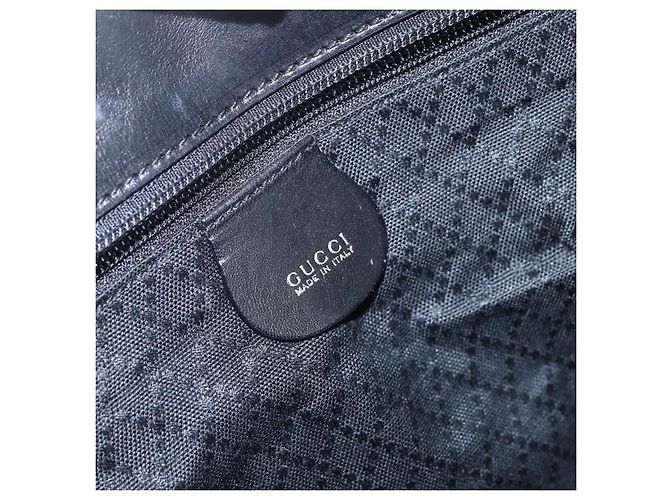 Gucci Borsa Tote in Nylon Nera Argento 002 2123 0455 Auth gh1622 Nero - vista 18