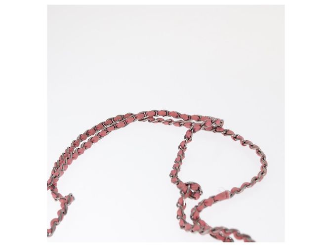 PRADA Borsa a Spalla con Catena Arricciata Nylon Rosa Argento Auth 161419 - vista 9