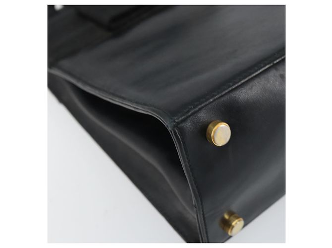 Borsa a mano Vala in pelle 2 in 1 nera e oro Auth 161693 di Salvatore Ferragamo Nero D'oro - vista 15