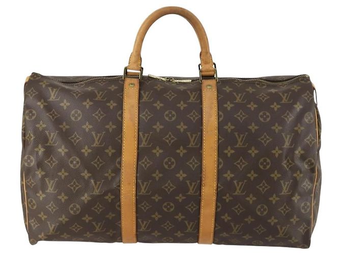 LOUIS VUITTON Borsa Boston Monogram Keepall 50 M41426 LV Auth 159645 Monogramma - vista 13