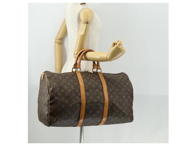 LOUIS VUITTON Borsa Boston Monogram Keepall 50 M41426 LV Auth 159645 Monogramma - vista 21