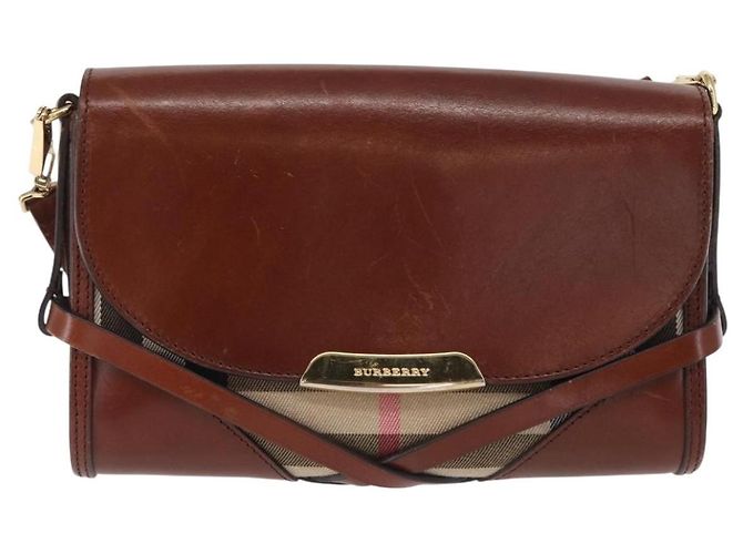 Burberry Borsa a Spalla in Pelle Marrone Oro Auth 160721 D'oro - vista 13
