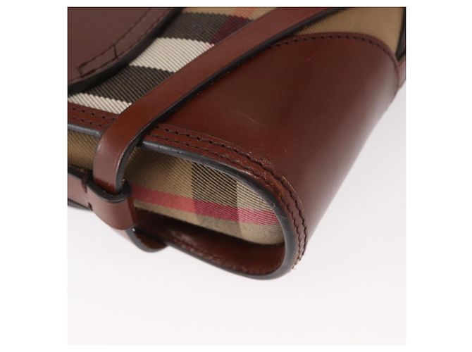 Burberry Borsa a Spalla in Pelle Marrone Oro Auth 160721 D'oro - vista 15