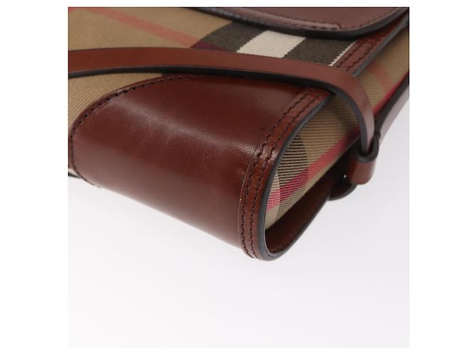 Burberry Borsa a Spalla in Pelle Marrone Oro Auth 160721 D'oro - vista 16