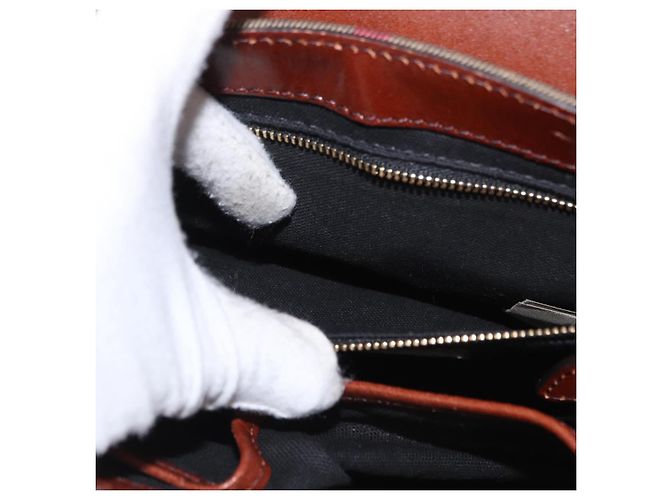 Burberry Borsa a Spalla in Pelle Marrone Oro Auth 160721 D'oro - vista 22
