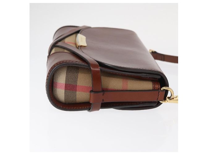 Burberry Borsa a Spalla in Pelle Marrone Oro Auth 160721 D'oro - vista 3
