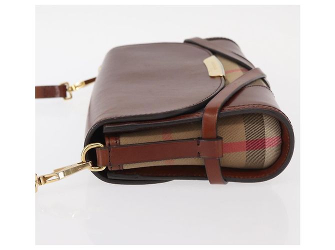 Burberry Borsa a Spalla in Pelle Marrone Oro Auth 160721 D'oro - vista 4
