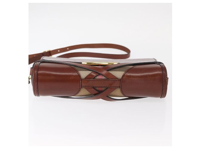 Burberry Borsa a Spalla in Pelle Marrone Oro Auth 160721 D'oro - vista 5