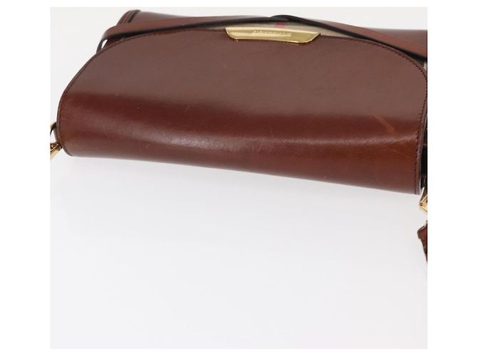 Burberry Borsa a Spalla in Pelle Marrone Oro Auth 160721 D'oro - vista 6