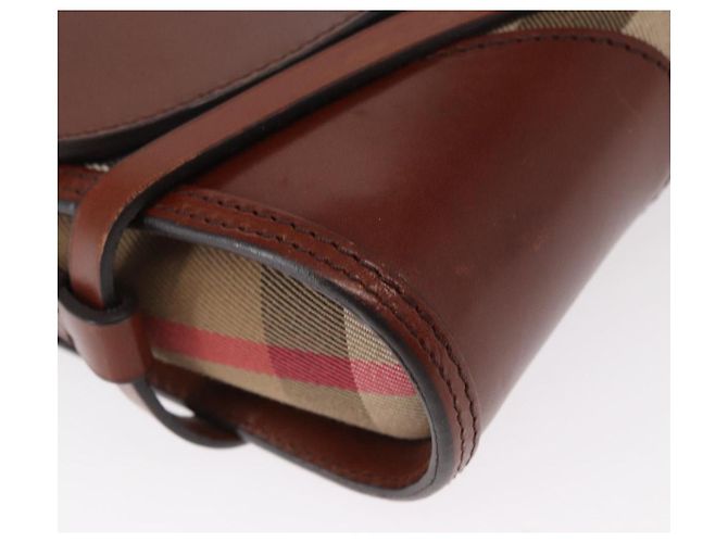 Burberry Borsa a Spalla in Pelle Marrone Oro Auth 160721 D'oro - vista 9