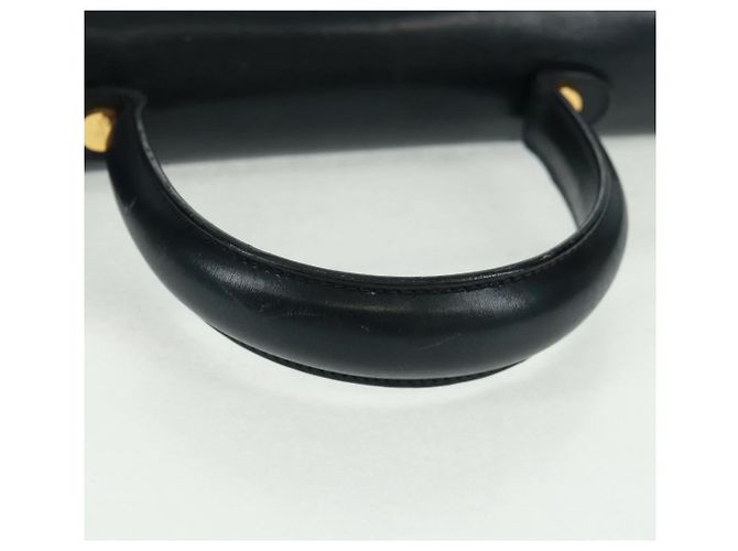 Borsa a mano in pelle Gancini Salvatore Ferragamo 2 in 1 Blu Navy Oro Auth 160979 - vista 8